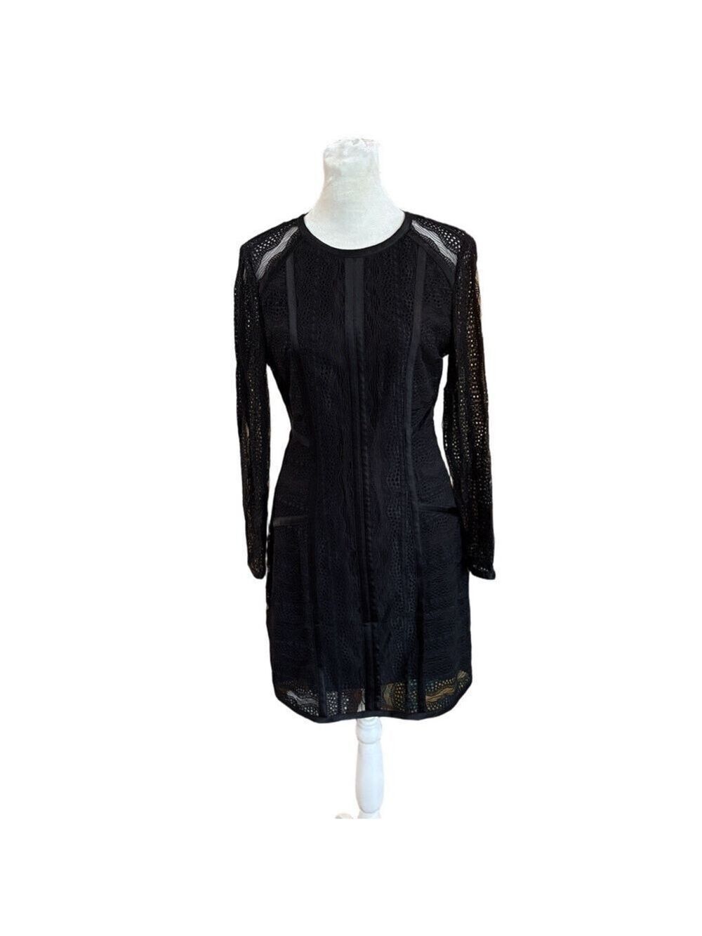 Veronica Beard little black dress.  Lace chic sheath modest classic Size 6